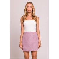 Love Lace Women's Asymmetrical Trapeze Mini Skirt with Heart Button Style 209231 in Pink | Size: Large