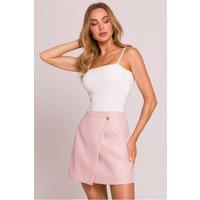 Love Lace Women's Trapeze Mini Skirt with Heart Button in Pink | Size: Large