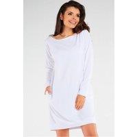 Love Lace Women's Soft Touch Loose Long Sleeve Dress in White | Size: S/M