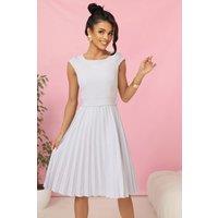 Love Lace Women's Pleated Midi Dress for Wedding & Communion in Grey | Size: Large