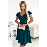 Love Lace Women's Green Flared Envelope Evening Dress | Size: XS