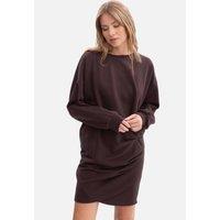 Love Lace Women's Soft Fleece Sweatshirt Mini Dress with Cuffs in Brown | Size: S/M