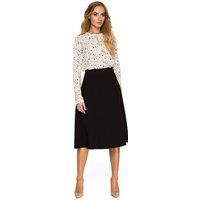 Love Lace Women's Aline Midi Skirt with Covered Zip in Black | Size: Large