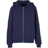 Build Your Brand Women's Fluffy Full Zip Hoodie in Navy | Size: 8