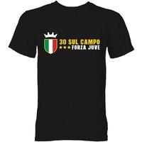Juventus Junior 30 Sul Campo T-Shirt in Black | Size: 5-6 Years