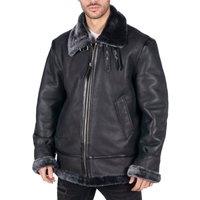 TruClothing Men's Sheepskin B3 Aviator Jacket in Black | Size: Large