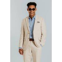 Dobell Men's Cream Linen/Cotton Blend 2 Piece Suit | Size: 40R