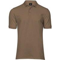 TEE JAYS Men's Luxury Stretch Pique Polo Shirt in Brown | Size: 3XL