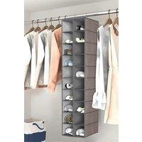 H&O Direct 20 Compartments Non-Woven Hanging Organizer for Shoes in Grey