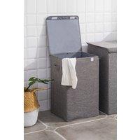 Living and Home 100L Cotton Laundry Baskets Foldable Waterproof Laundry Hamper with Lid 63cmH Home Laundry Baskets Laundry Grey