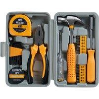 Living and Home 24pcs Home Tool Kit Household Repair Tools with Grey Storage Case in Yellow