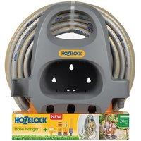 Hozelock 2364 Hose Hanger With 20M Hose & Fittings in Grey