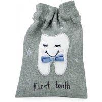 Peggy Wilkins First Tooth Keepsake Gift Pouch - Blue in Grey