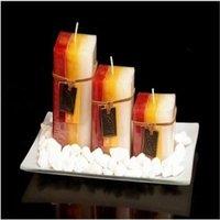 BARGAINS-GALORE 3 Scented Aromatic Wax Candle Plate Stone Gift Set Mandarine Cranberry