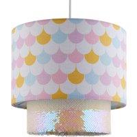 First Choice Lighting Mermaid - Glitter 25cm Easy Fit Pendant 2 Tier Shade