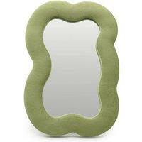 Serenityy Luxury Soft Wall Mirror - Cloud Moss Green in Dark Green | Size: 0.5m x 1m