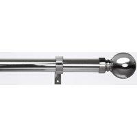 Blinds Outlet Metal extendable curtain pole in Metallic Silver | Size: 220 cm