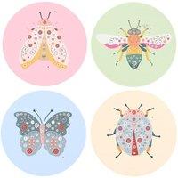 Something Different Floral Bug Coaster Set (Pack of 4)