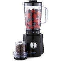 Geepas 650W 2-in-1 Blender 1.6L Jug + Grinder, 3 Speeds, Ice Crush & Smoothie Maker in Black