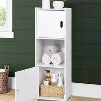 Nordara Waterproof White Bathroom Storage Cabinet, Free Standing Organizer