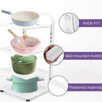 Nordara White Adjustable 4 Tier Cookware Stand Saucepan Pot Organiser Rack