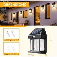 Nordara Black Solar Power Wall Lantern Light PIR Motion Sensor Waterproof