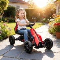 HOMCOM Children Pedal Go Kart, Kids Ride On Racer Adjustable Seat in Red