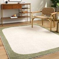 Livabliss Fossay Shag Washable Cream Green Modern High Pile Living Bedroom Rug | Size: 160 cm x 215 cm