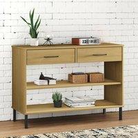 Berkfield Home Console Cabinet with Metal Legs Brown Solid Wood Pine OSLO