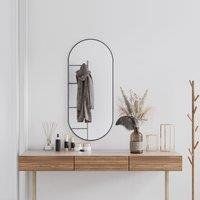 Berkfield Home Wall Mirror Black 100x45 cm Oval