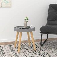 Berkfield Home Side Table Grey 38x38x40 cm Engineered Wood&Solid Wood Pine | Size: 38 x 38 x 40 cm