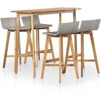 Berkfield Home 5 Piece Outdoor Dining Set Solid Acacia Wood in Brown