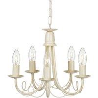 Netlighting Minster 5 Light Chandelier Ivory Gold Finish E14 in White