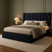 Desire Deco Luxury Plush Velvet Novada Bed Frame in Black | Size: Single