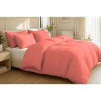 Pamposh Egyptian Cotton Duvet Cover Set Reversible Bedding Sets in Coral | Size: King