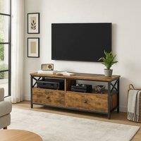 Modcraft Industrial TV Unit with Storage - Rustic Brown & Black TV Stand | Size: Large