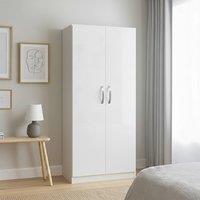 HD Designs Hulio 2 Door Wardrobe Storage MDF 1700 x 760 x 470 mm in White