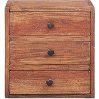 Berkfield Home Bedside Cabinet with 3 Drawers 35x25x35 cm Solid Reclaimed Wood in Brown | Size: 35 x 25 x 35 cm