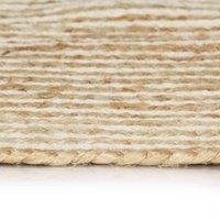 Berkfield Home Handmade Rug Jute with Spiral Design White 120 cm | Size: 100 cm diameter