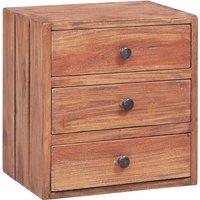 Berkfield Home Bedside Cabinet with 3 Drawers 35x25x35 cm Solid Reclaimed Wood in Brown | Size: 35 x 25 x 35 cm