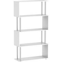 Nordara Wooden Storage Display Unit Bookshelf Bookcase Dividers S Shaped White