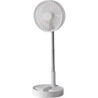 VOGREX USB Rechargeable Cordless Fan Portable Folding Telescopic in White