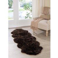 Native Natural Double Sheepskin Rug in Chocolate | Size: 60 cm x 240 cm