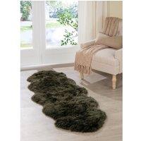 Native Natural Double Sheepskin Rug in Dark Green | Size: 60 cm x 240 cm