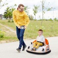 AIYAPLAY 360 Rotation 12V Kids Bumper Car w/ Remote Control in Orange