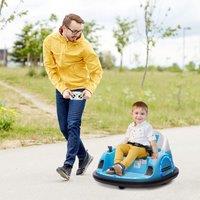AIYAPLAY 360 Rotation 12V Kids Bumper Car w/ Remote Control in Blue