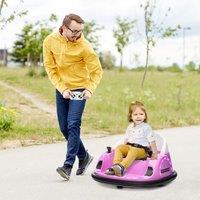 AIYAPLAY 360 Rotation 12V Kids Bumper Car w/ Remote Control in Pink