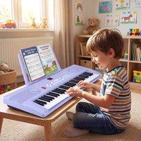 CASART Kids Piano Keyboard Portable Digital Music Keyboard w/ Carry Bag in Purple