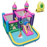 CASART Kids Inflatable Bounce House 6-in-1 Blow up Bouncer Castle w/Slide