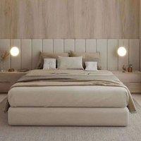 Stratus Interiors Raphael Extra Wide Headboard Bed - No Storage in Beige | Size: Single